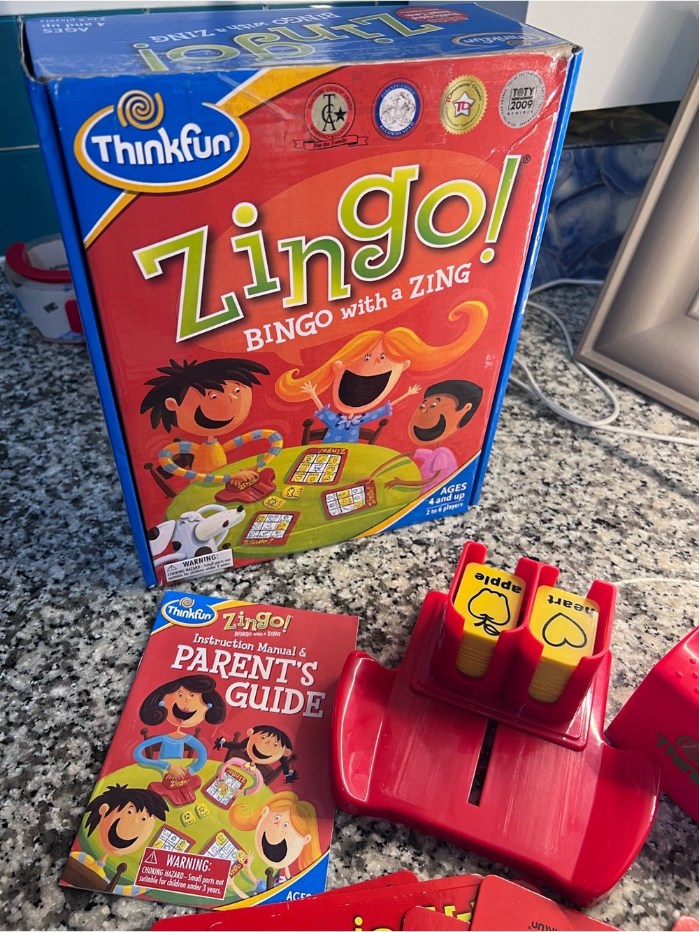 ThinkFun Zingo! Bingo Board Game Red Classic Kids Matching Game Complete
